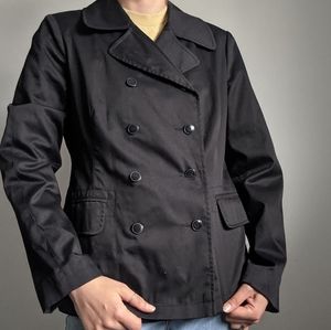 Black double breasted light coat